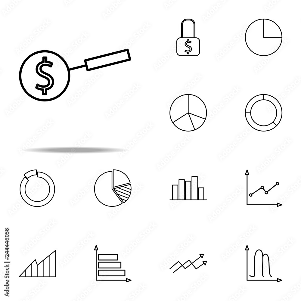 Poster finding money icon. finance and chart icons universal set for web and mobile