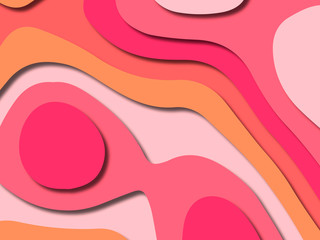 3D abstract background with paper cut shapes.Abstract paper carve template background,for book cover.Paper cut background. Abstract realistic paper decoration for design