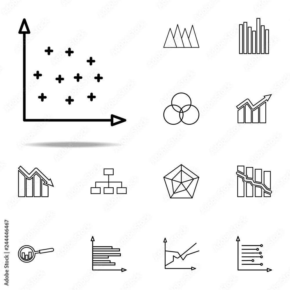 Poster chart with points icon. finance and chart icons universal set for web and mobile
