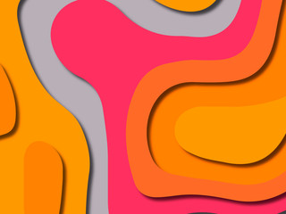 3D abstract background with paper cut shapes.Abstract paper carve template background,for book cover.Paper cut background. Abstract realistic paper decoration for design
