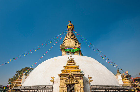 The dome of Swayambhunath Stupa, Kathmandu, Nepal