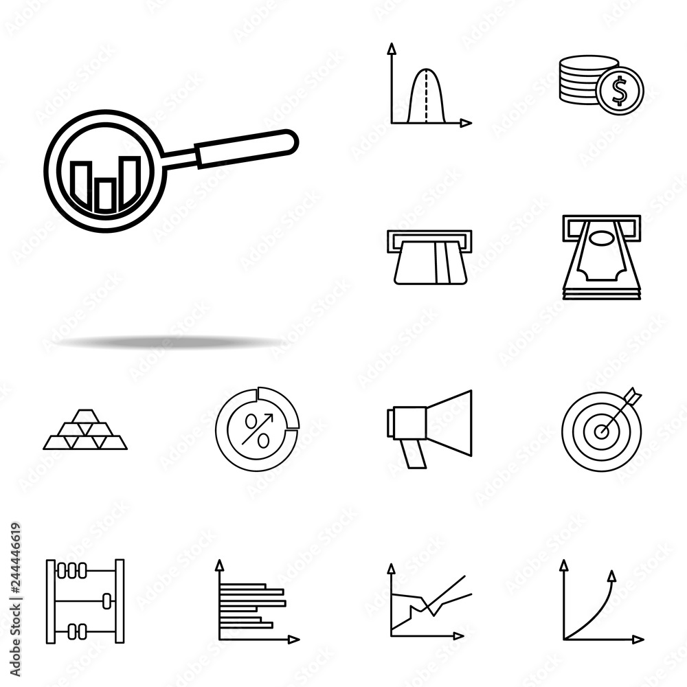 Poster chart and magnifier icon. finance and chart icons universal set for web and mobile