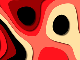 3D abstract background with paper cut shapes.Abstract paper carve template background,for book cover.Paper cut background. Abstract realistic paper decoration for design