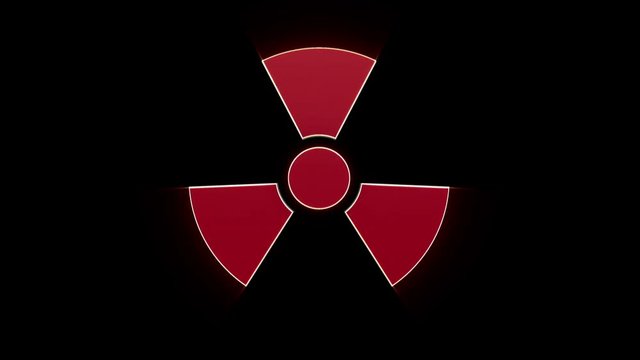 BIOHAZARD, Radiation Hazard Danger Symbols Animation, Rendering, Background, Loop, with Alpha Channel, 4k
