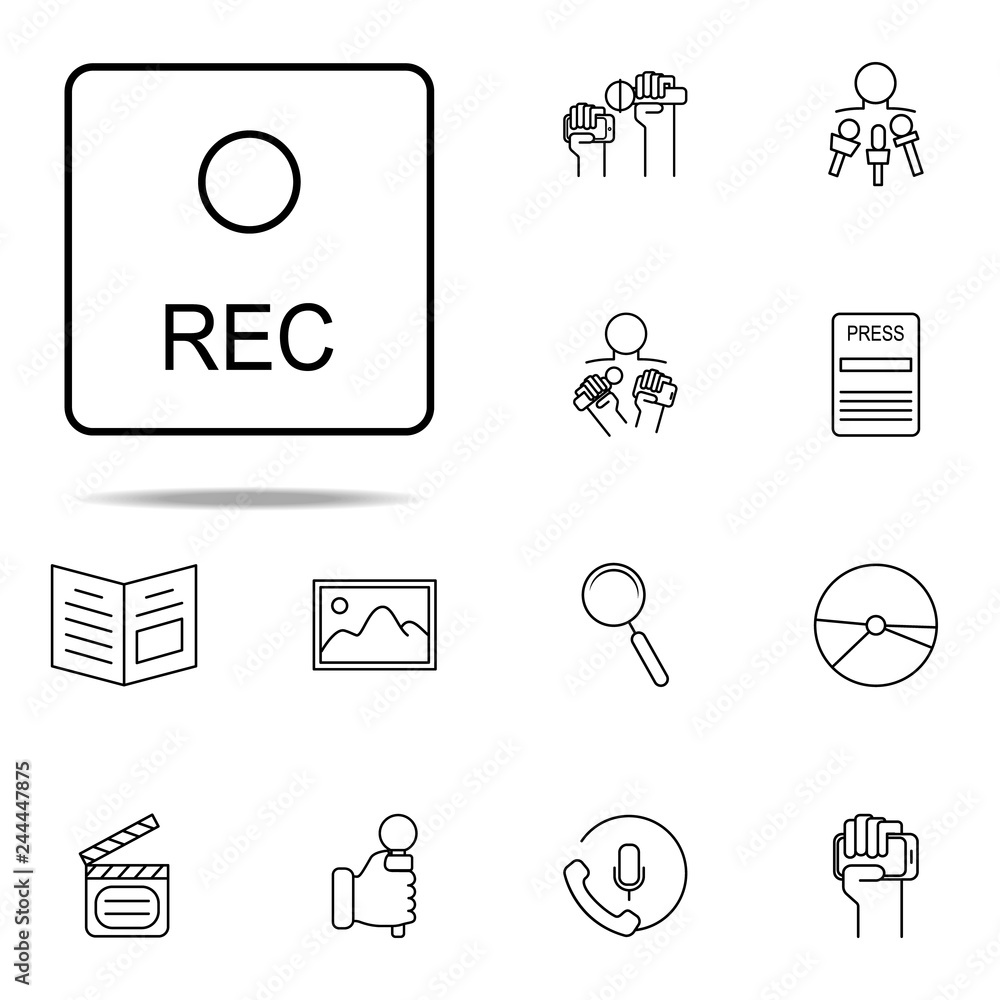 Poster record button icon. media, press icons universal set for web and mobile