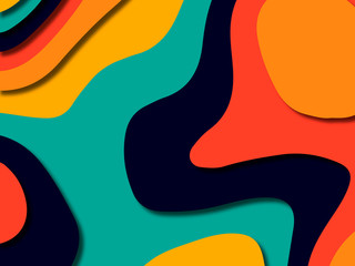 3D abstract background with paper cut shapes.Abstract paper carve template background,for book cover.Paper cut background. Abstract realistic paper decoration for design