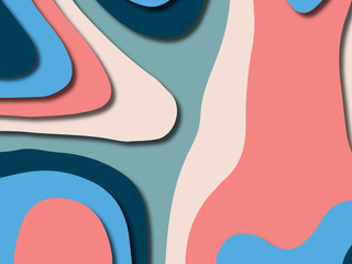 3D abstract background with paper cut shapes.Abstract paper carve template background,for book cover.Paper cut background. Abstract realistic paper decoration for design