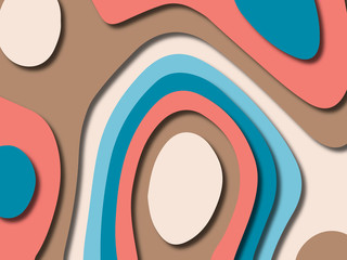 3D abstract background with paper cut shapes.Abstract paper carve template background,for book cover.Paper cut background. Abstract realistic paper decoration for design