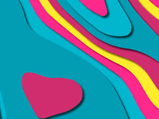 3D abstract background with paper cut shapes.Abstract paper carve template background,for book cover.Paper cut background. Abstract realistic paper decoration for design