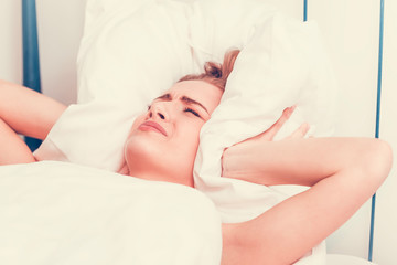 Obraz na płótnie Canvas Woman can't sleep - insomnia