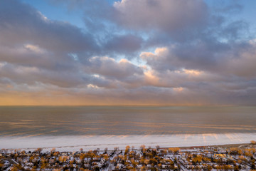 Arial landscape taken with a drone, Chicago area