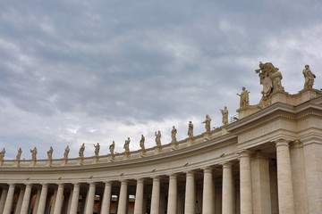 Statues of Saints on the Colonnades of St. Peter's Square