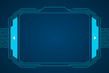 Blue circuit technology interface hud background design.