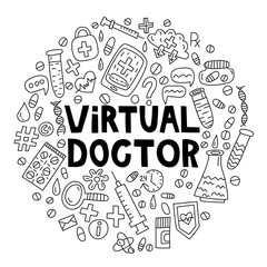 Fototapeta premium Virtual doctor vector illustration