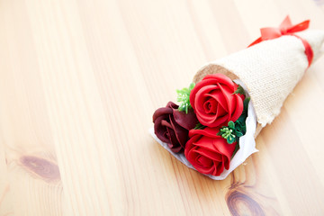 A couple gift roses on valentine day