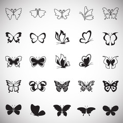 Butterfly icons set on white background for graphic and web design, Modern simple vector sign. Internet concept. Trendy symbol for website design web button or mobile app