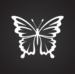 Butterfly icon on black background for graphic and web design, Modern simple vector sign. Internet concept. Trendy symbol for website design web button or mobile app
