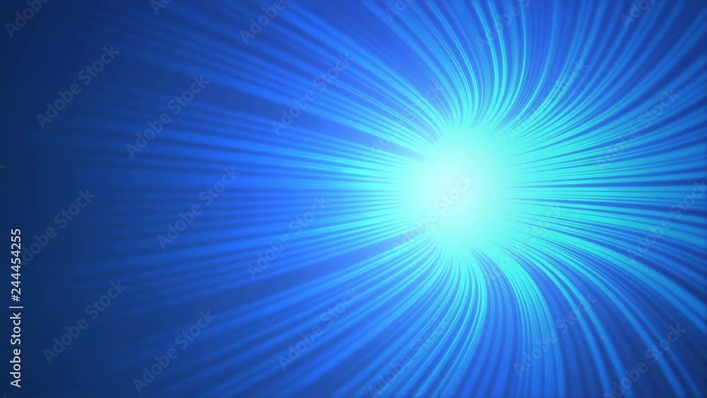 Aufkleber blue speed motion in highway tunnel with light flare for futuristic network connection technology ba