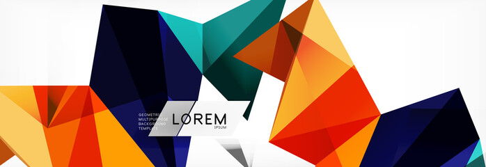 Mosaic triangular low poly style abstract geometric background. Polygonal vector. Abstract white bright technology design.