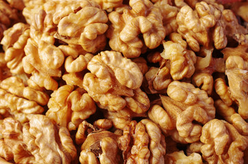 Walnut kernels. Close-up