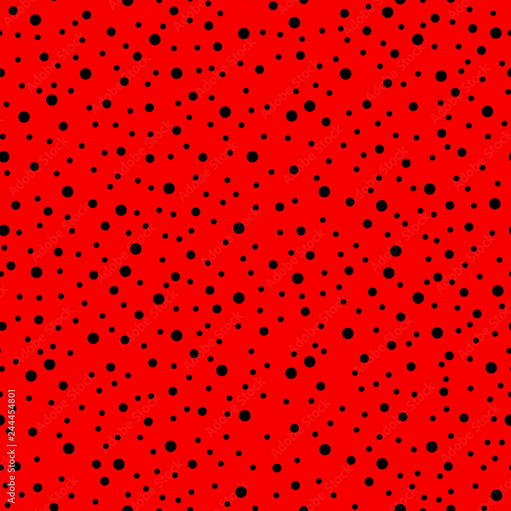 Poster ladybug pattern. seamless vector. seamless with red background and black spots - vector