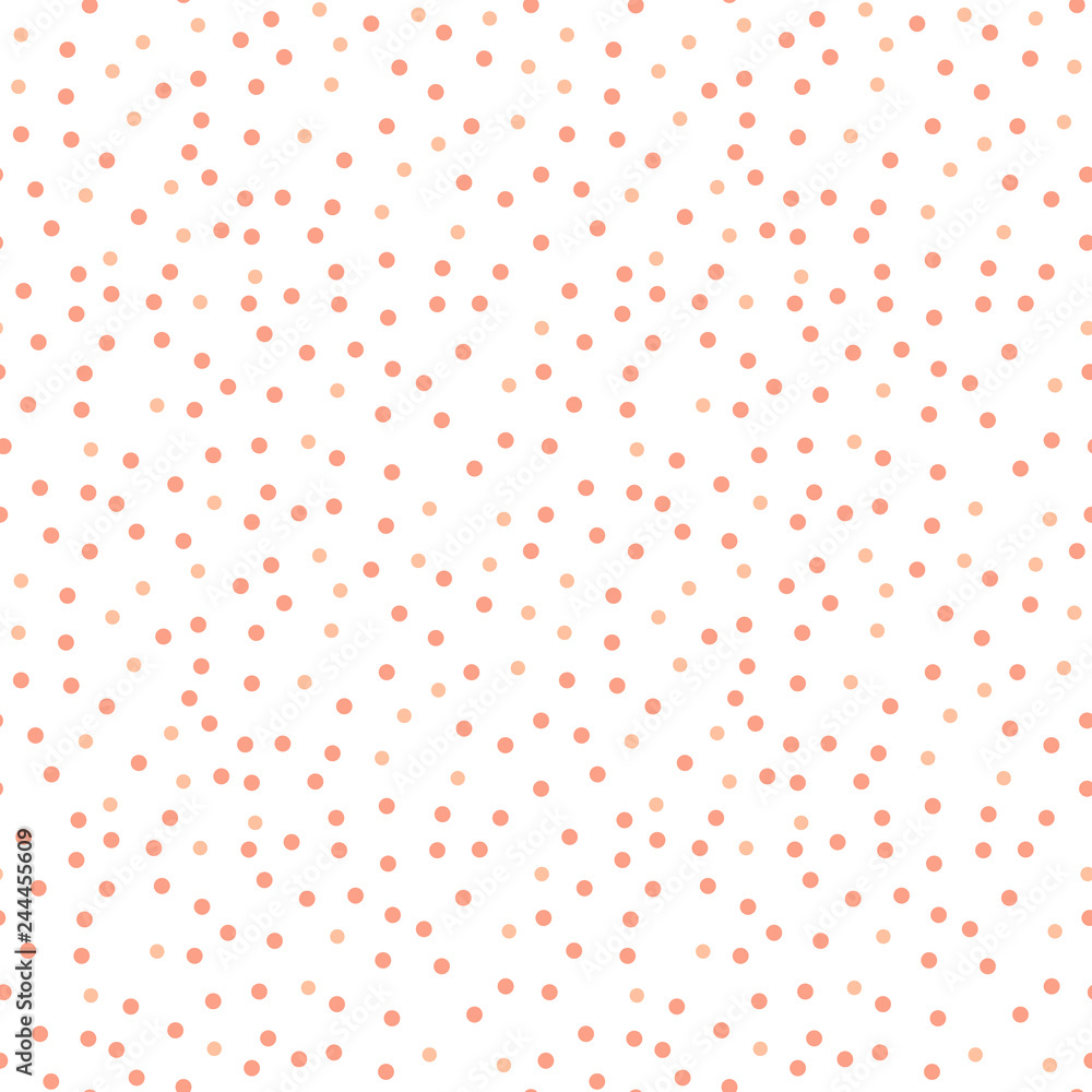 Poster coral color dots on a white background pattern. abstract geometric modern background. vector illustr