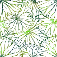 Exotic lotus leaves vector seamless pattern. Exotic background.
