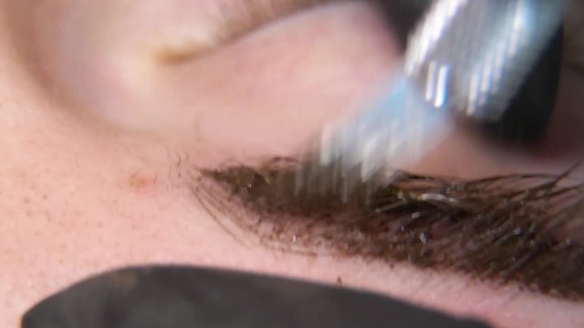 Permanent makeup. Permanent tattooing of eyebrows.