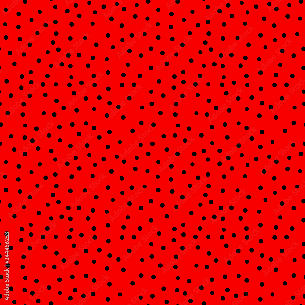 Poster ladybug pattern. seamless vector. seamless with red background and black spots - vector