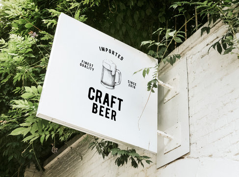 Naklejka Imported craft beer board mockup