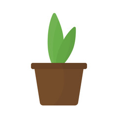 plant pot icon in flat style isolated vector illustration on white transparent background