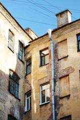 Fototapeta na wymiar Typical courtyard in Saint Petersburg, Russia