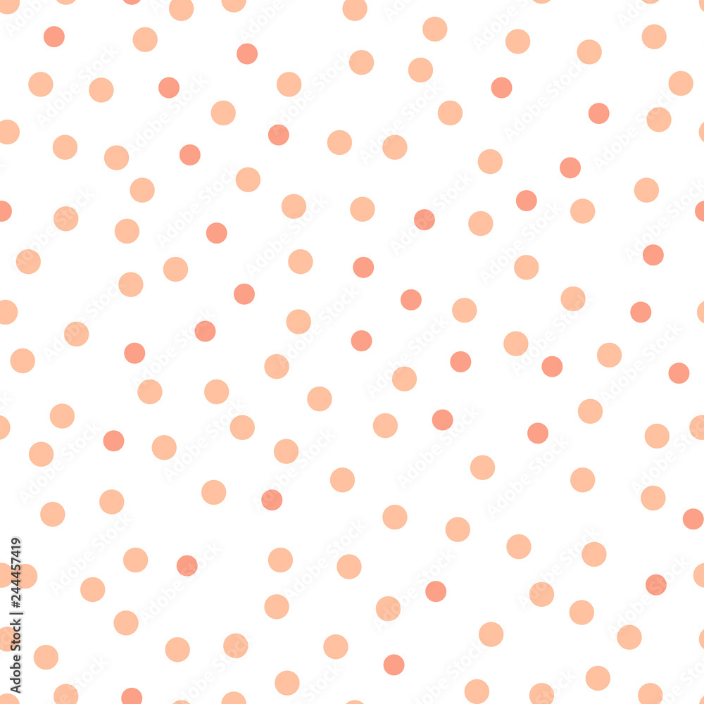 Poster coral color dots on a white background pattern. abstract geometric modern background. vector illustr