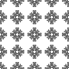 Black and White Seamless Ethnic Pattern. Tribal - 244457844