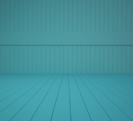 The square background of the wooden slats of the green. 3D illustration