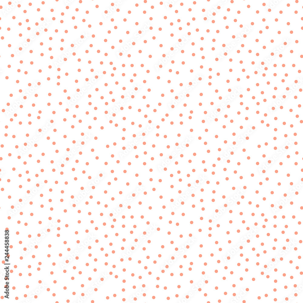 Poster coral color dots on a white background pattern. abstract geometric modern background. vector illustr