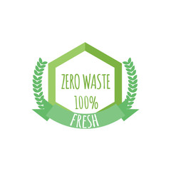Zero waste organic products stickers, Eco friendly template concept.