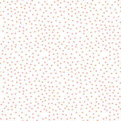 Coral color dots on a white background pattern. Abstract geometric modern background. Vector illustration. Art deco style. Circle seamless pattern - Vector illustration.