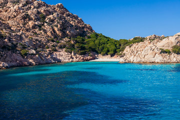 Paradise beach with white sand in Sardinia, Italy