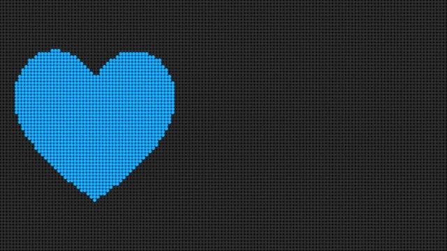 Led Screen Scrolling Blue Heart