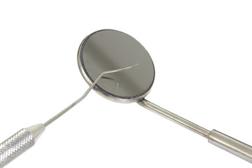 small Mirror and dental tool to remove tartar