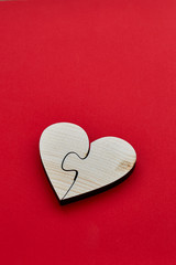 Heart shape wood for Valentine's Day