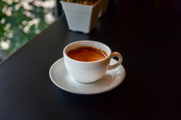 Coffee in a white cup