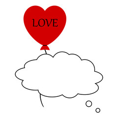 Vector illustration of a cloud of thoughts and balloon icon, flat style. - Vector