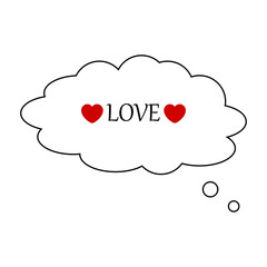 Thought cloud icon with text. Vector - Vector