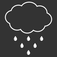 Rain clouds icon, flat style. Vector - Vector