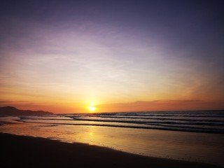 Beautiful sunset along the beach. 