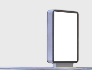 Mockup image of billboard screen posters and led light box on gray background for advertising