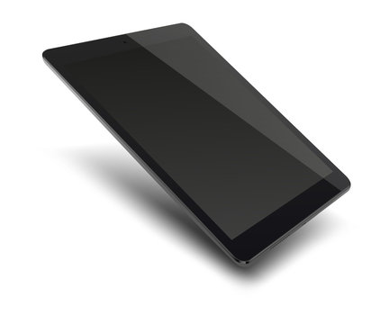 Tablet pc computer with black screen.