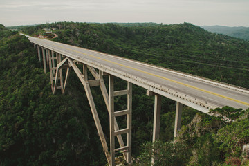 highway over great bridge in Cuba